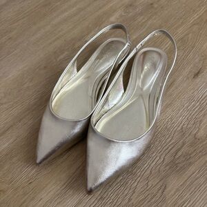 Chic Metallic Slingback Flats